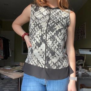 Vince Printed Sleeveless Blouse